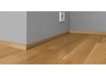 Plinthe pour parquet contre-collé Kahrs - Blanche vernis mat - 6 CM x 1,6  CM - longueur 2,4 M